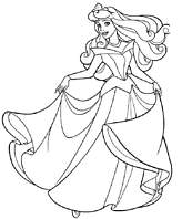 coloriage la belle au bois dormant danse dans sa belle robe